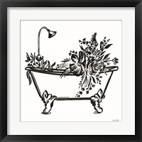 Framed 'Vintage Floral Tub I' border=