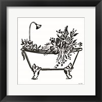 Framed Vintage Floral Tub I