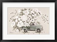 Framed White Floral Truck