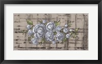 Framed Blue Rose on Plaid