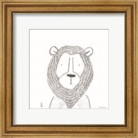 Framed 'Lion Line Drawing 1' border=