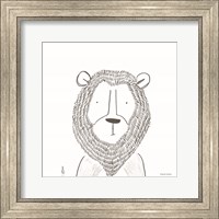 Framed 'Lion Line Drawing 1' border=