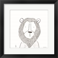 Lion Line Drawing 1 Framed Print