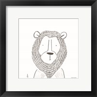 Framed 'Lion Line Drawing 1' border=