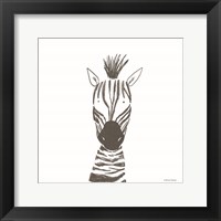Zebra Line Drawing Framed Print