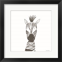 Framed 'Zebra Line Drawing' border=