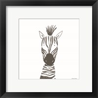 Framed 'Zebra Line Drawing' border=