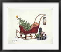 Framed Winter Sleigh Picnic