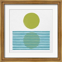 Framed 'Reflection I Green' border=