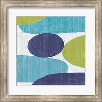 Framed 'Costa Del Sol II Blue Green' border=