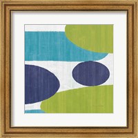 Framed 'Costa Del Sol I Blue Green' border=