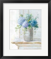 Framed 'Morning Hydrangeas I' border=