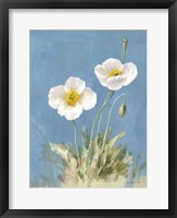 White Poppies I No Butterfly Framed Print