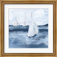 Framed 'Sailboats VI' border=