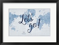 Framed Blueprint World Map Lets Go