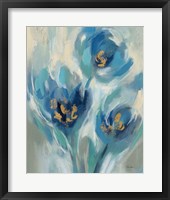 Framed Blue Fairy Tale Floral I