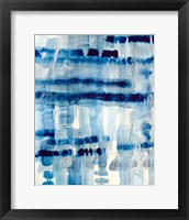 Framed 'Indigo Stripes No. 1' border=