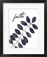 Framed Faith Navy Gold Leaves