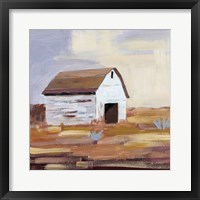 Framed Little White Barn