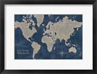 Framed World Map Collage Deep