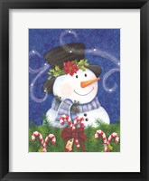 Framed Snowman & Candy Canes