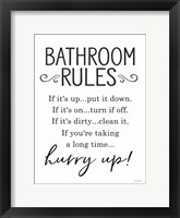 Framed Bathroom Rules