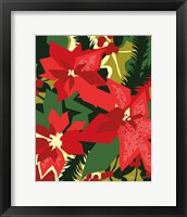 Framed Holiday Poinsettias I