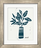 Framed 'Monochrome Blue Botanical Sketches VI' border=