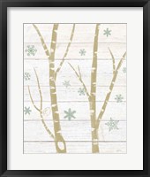 Framed Snowy Birches IV Sage