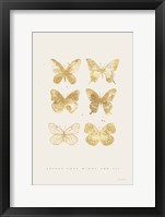 Framed Six Gold Butterflies