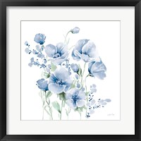 Secret Garden Bouquet II Blue Light Framed Print