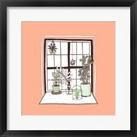 Framed Peach Indoor Garden