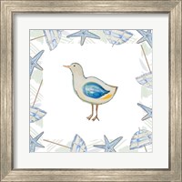 Framed 'Birds On The Beach II' border=