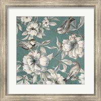 Framed Peonies and Birds