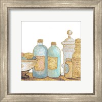 Framed 'Gold Bath Accessories I' border=