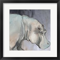 Thoughtful Hippo Framed Print