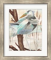 Framed 'Heron On Branch II' border=