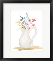 Framed Farmhouse Pitcher With Flowers I