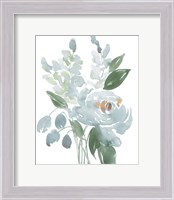 Framed Restful Blue Floral I