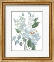 Framed 'Restful Blue Floral I' border=