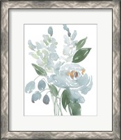 Framed 'Restful Blue Floral I' border=