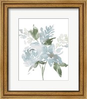 Framed 'Restful Blue Floral II' border=