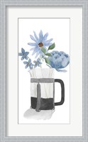 Framed Tumbler Of Blue Flowers II