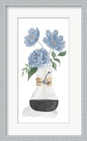 Framed Tumbler Of Blue Flowers I