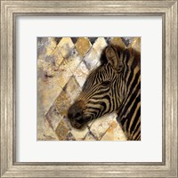 Framed 'Golden Safari I (Zebra)' border=