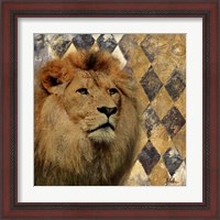 Framed 'Golden Safari IV (Lion)' border=