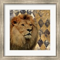 Framed 'Golden Safari IV (Lion)' border=