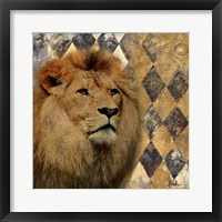 Framed 'Golden Safari IV (Lion)' border=