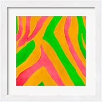 Framed 'Psychedelic Zebra Print I' border=