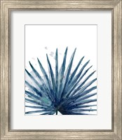 Framed 'Teal Palm Frond II' border=